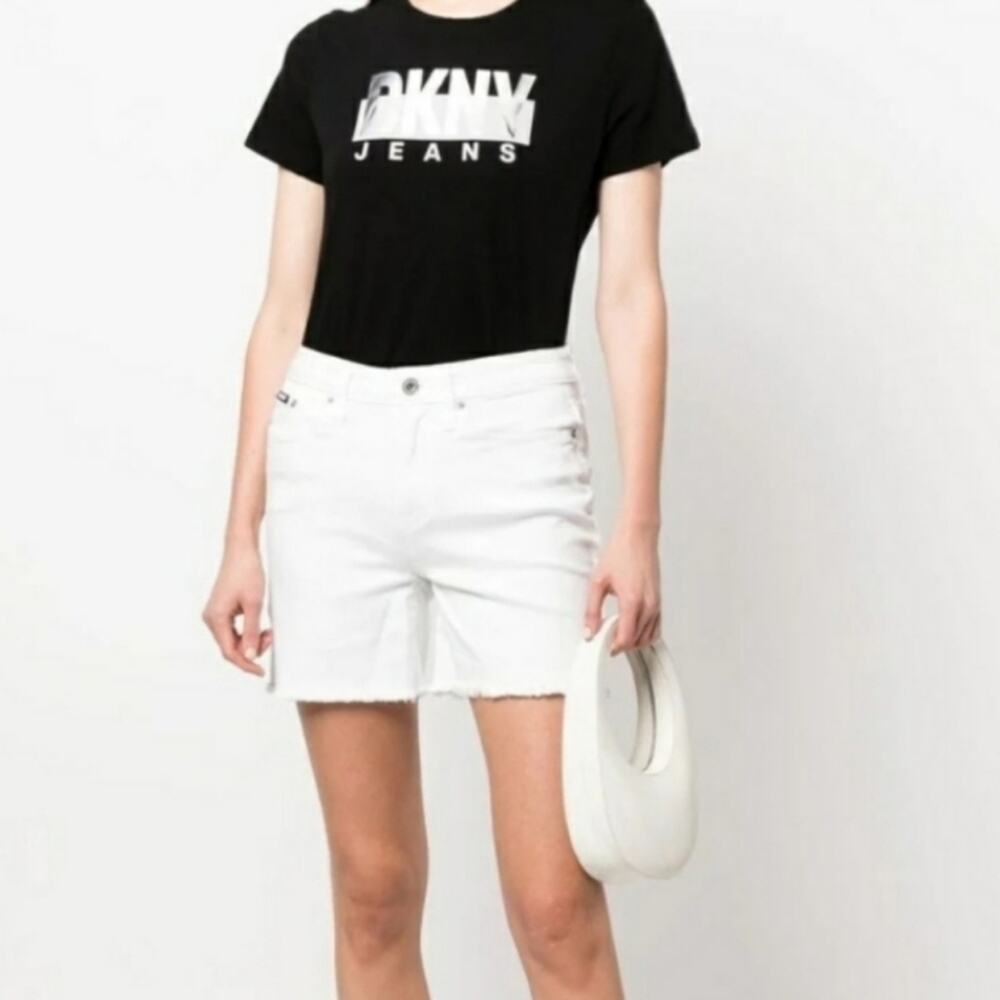 DKNY Perry High Rise White Cutoff Shorts